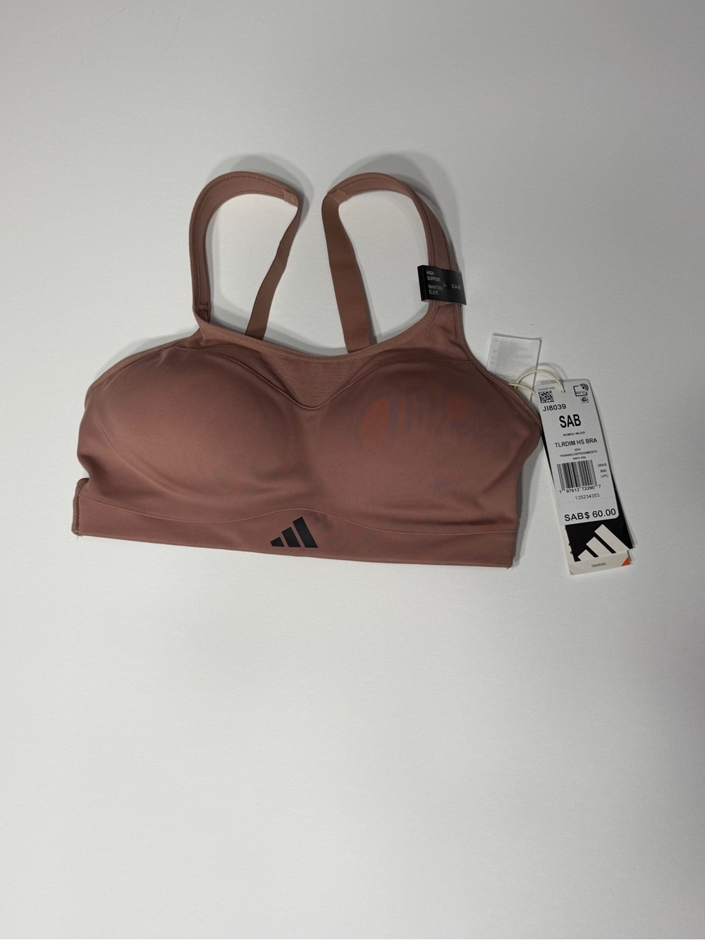 adidas Mauve Light Support Sports Bra with Molded Cups size S new w tags